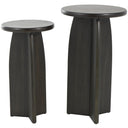Grove Dark Arched Pedestal Accent Tables, Set of 2