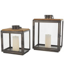 Forge Hollow Rectangle Candle Lanterns, Set of 2