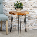 Teak Root Slab End Table