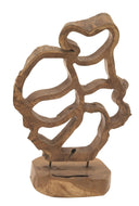 Grove Teak Abstract Cutout Decorative Sculpture