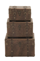 Nomad Brown Nesting Decorative Trunks, Set of 3