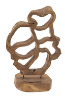 Grove Teak Abstract Cutout Decorative Sculpture