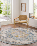 Ankara AKR-2309 Blue / Dark Brown Rug