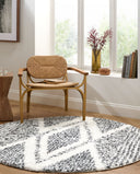 Deluxe Shag DXS-2309 Charcoal / Cream Rug