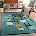 Forum FM-7201 Dark Blue / Light Beige Rug