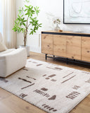 Fossay Shag FSG-2300 Dark Brown / Light Beige Rug