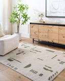 Fossay Shag FSG-2302 Grass Green / Light Beige Rug