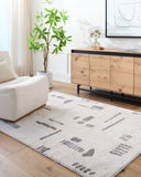 Fossay Shag FSG-2303 Charcoal / Light Beige Rug
