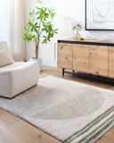 Fossay Shag FSG-2307 Grass Green / Light Beige Rug