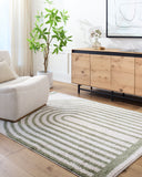 Fossay Shag FSG-2312 Grass Green / Light Beige Rug