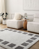 Fossay Shag FSG-2316 Charcoal / Light Beige Rug