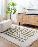 Fossay Shag FSG-2320 Grass Green / Light Beige Rug