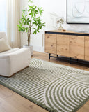 Fossay Shag FSG-2333 Grass Green / Light Beige Rug