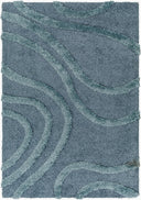 Hudson Shag HDS-2304 Dark Blue / Dusty Sage Rug