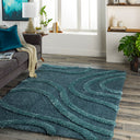 Hudson Shag HDS-2304 Dark Blue / Dusty Sage Rug